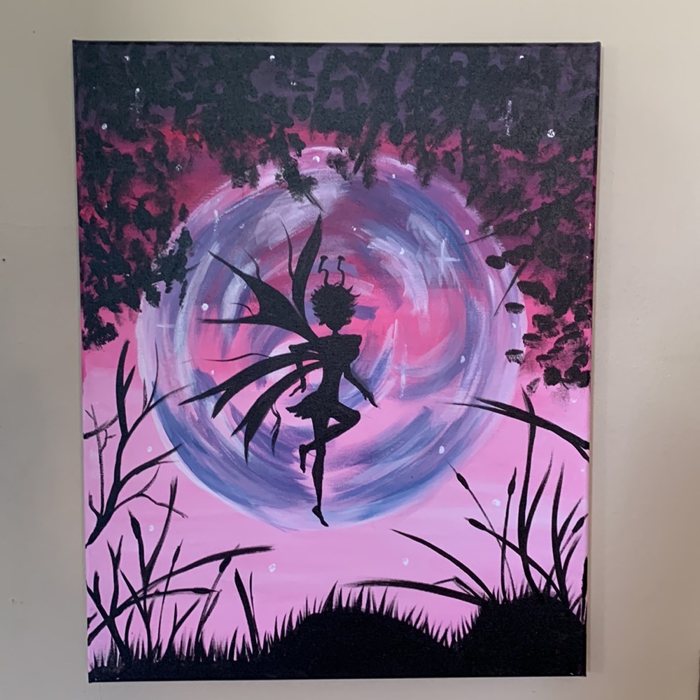 Moonlight fairy painting